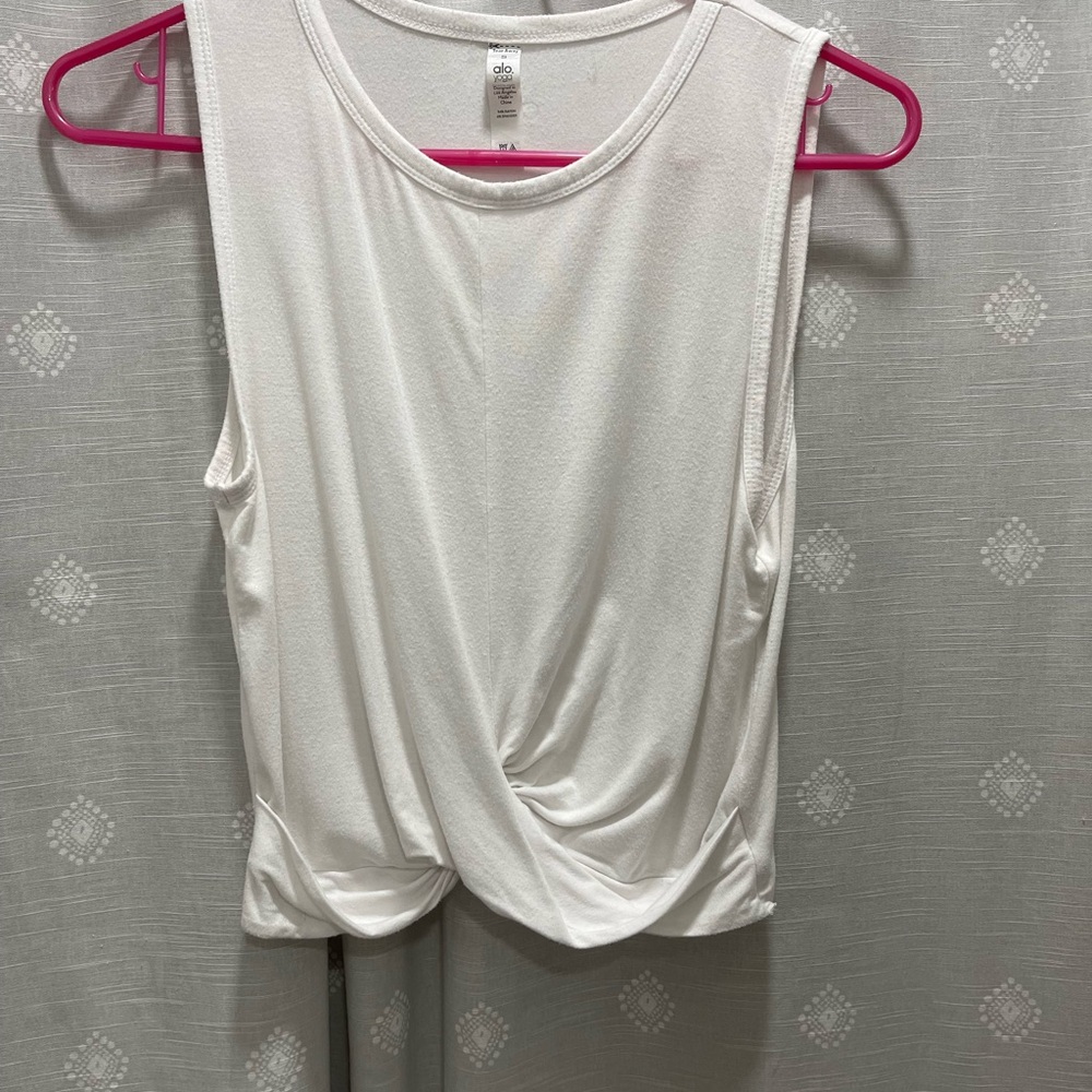 Alo Yoga White Knit Tank Top